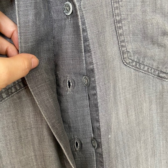 Cloth & Stone Grey Tencel Split-Hem Top, S - Picture 2 of 7